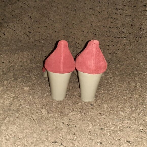The FLEXX-Red Suede Uppers-Rubber Block Heel/Sole-Pumps-Sz 37/6-Near Mint - Picture 5 of 7
